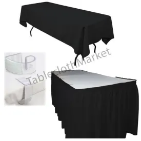 POLYESTER PLEATED TABLE SET SKIRT skirting 21' Ft   clip   Topper Media Day