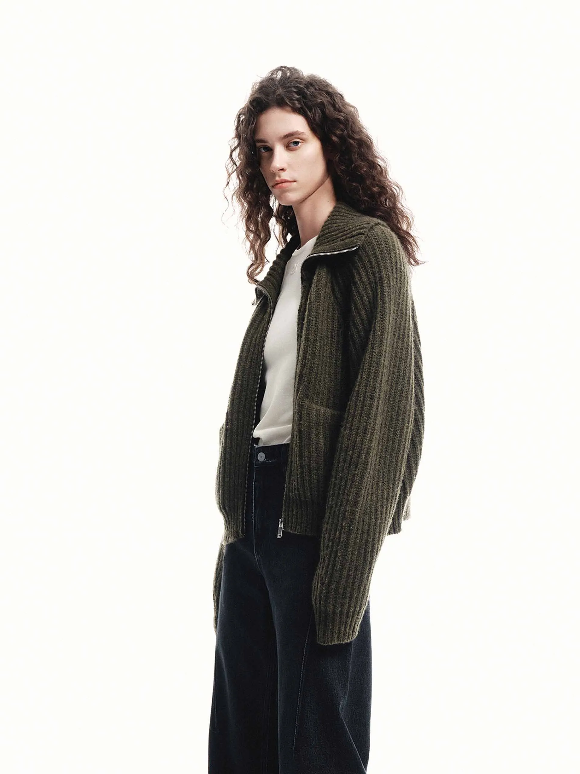 Raglan Sleeves Knitted Cardigan