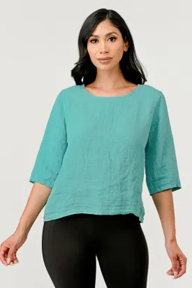 Raw Moda Linen Button Back Top