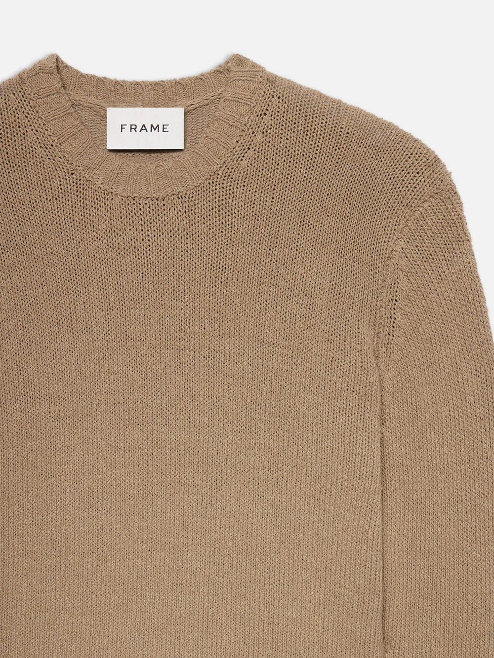 Rib Crewneck Sweater -- Light Brown