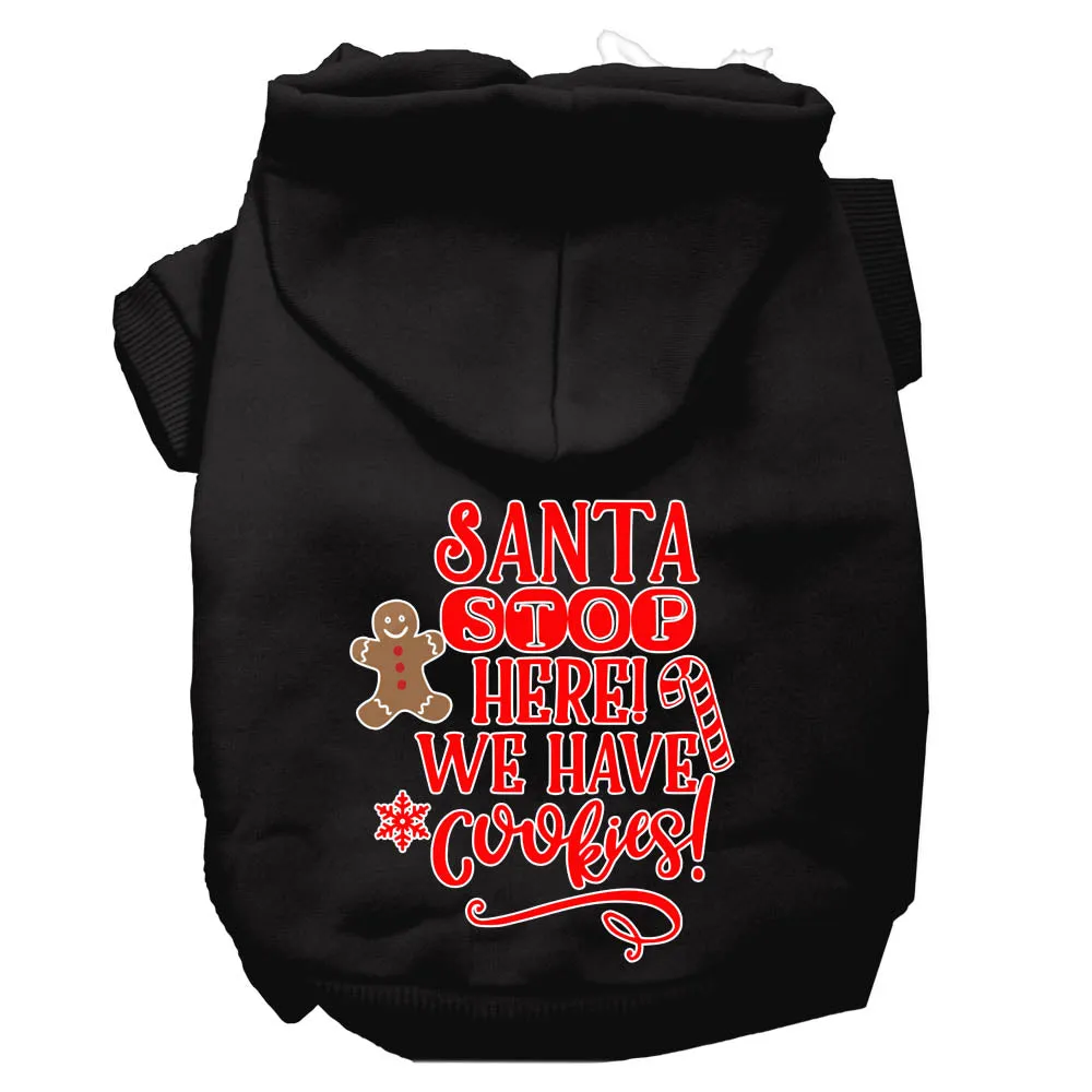 Santa, We Have Cookies Screen Print Dog Hoodie Black S