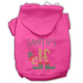 Santa's Elf Rhinestone Dog Hoodie Bright Pink M (12)