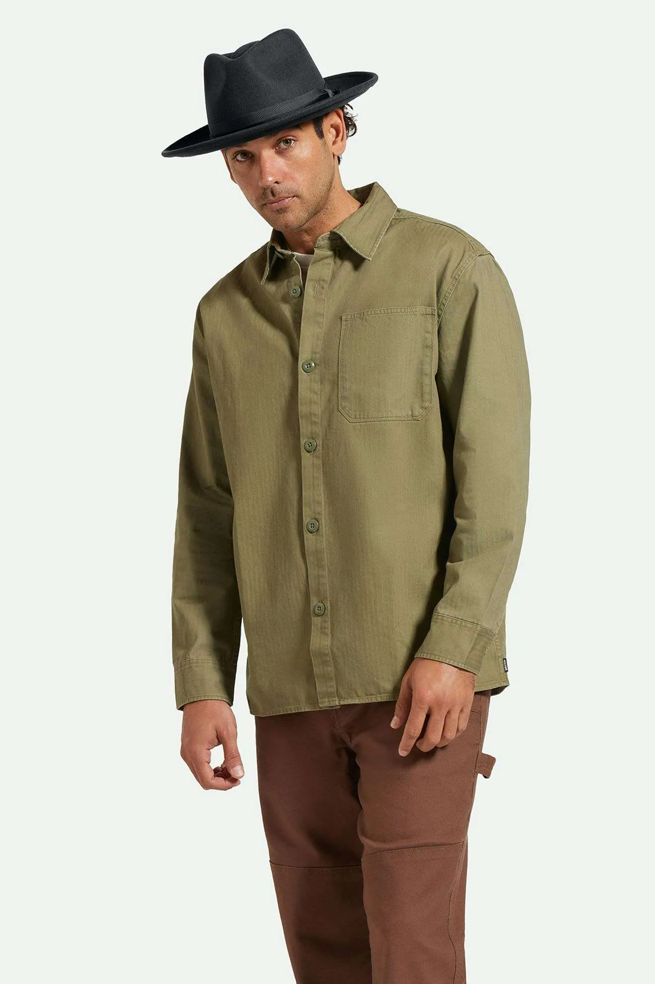 Selden L/S Overshirt - Olive Surplus Worn Wash