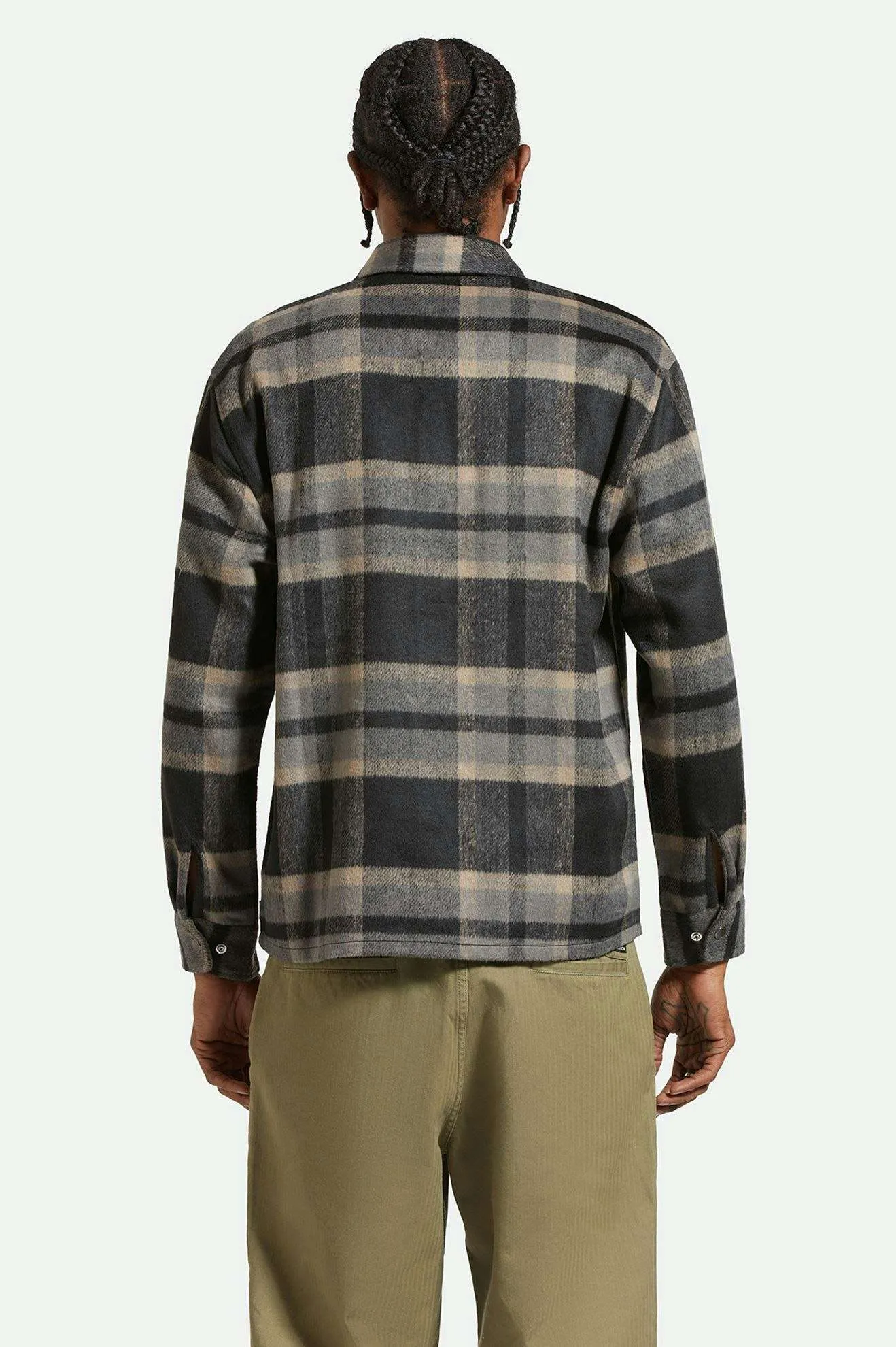 Selden Soft Brushed L/S Flannel Overshirt - Black/Charcoal