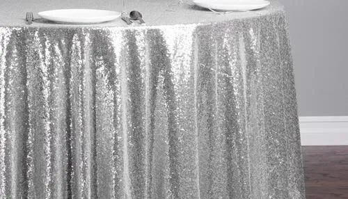 Sequin Table Cloth Square 90"x156 (White)-seq5