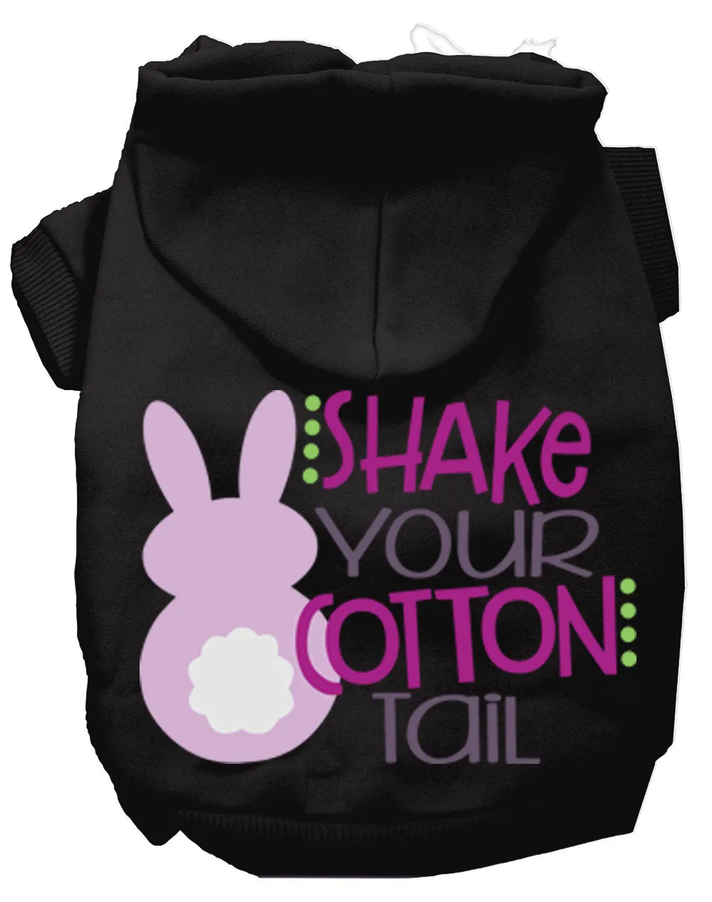 Shake Your Cotton Tail Screen Print Dog Hoodie Black S