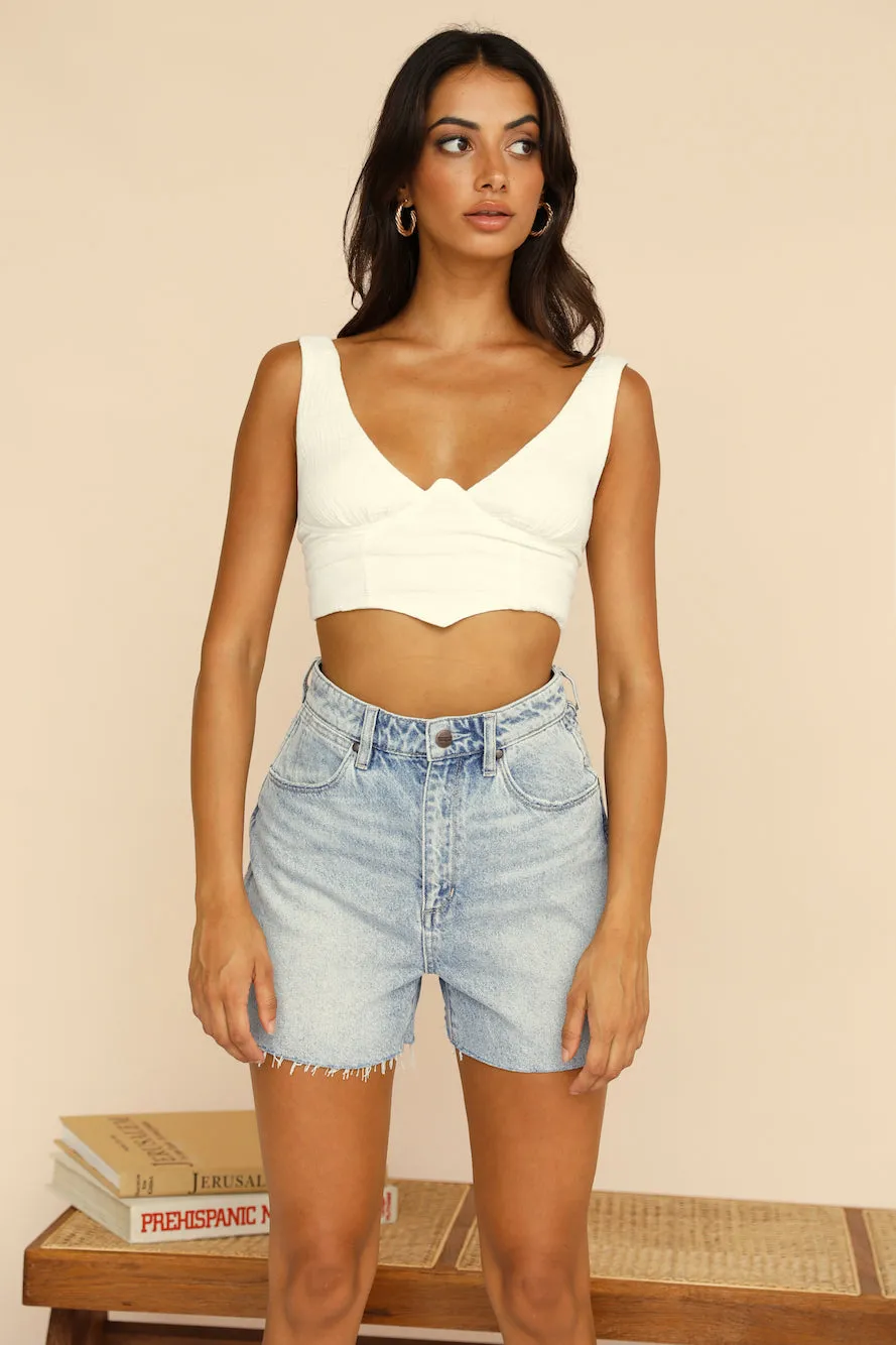 Simple Loving Crop Top White