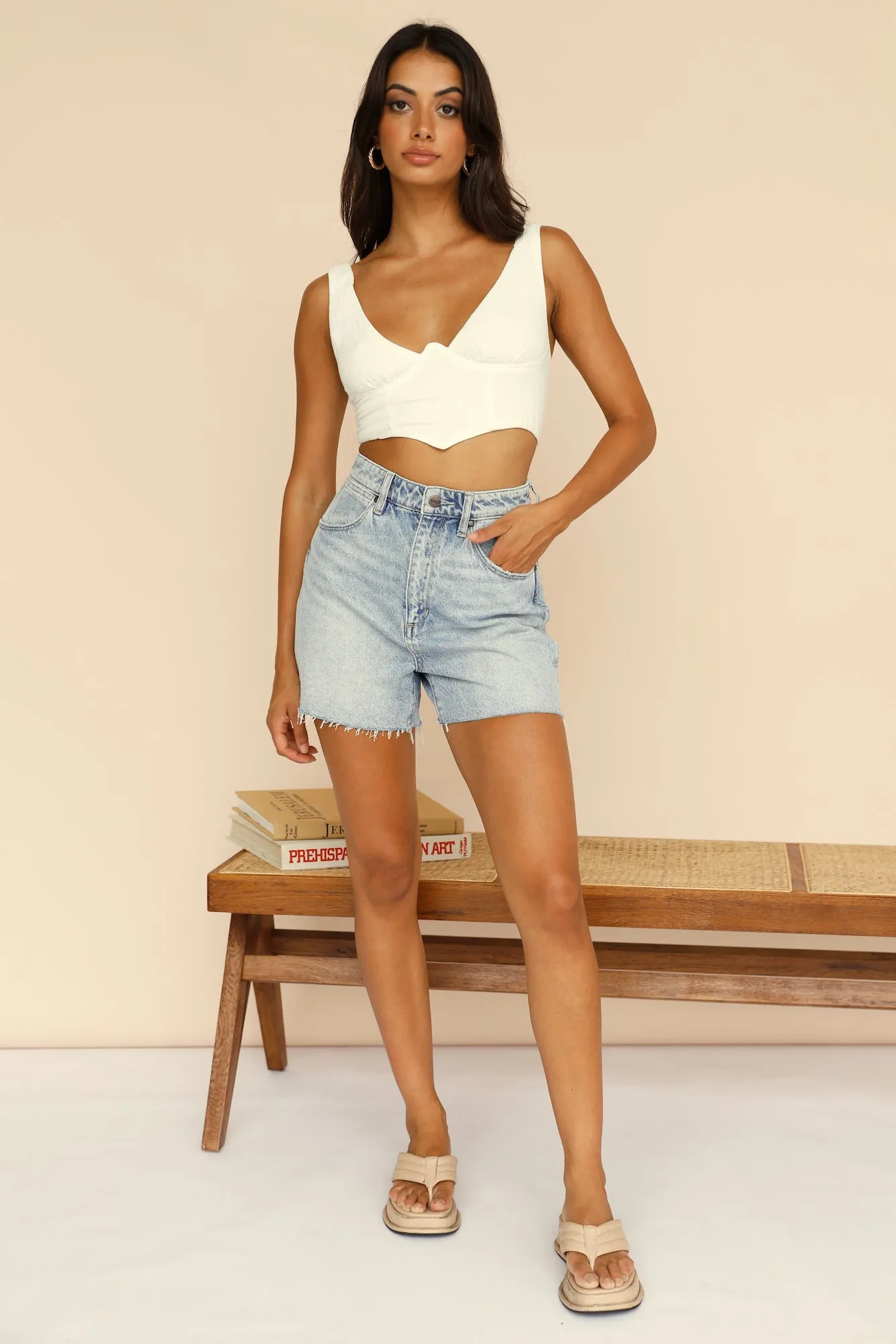 Simple Loving Crop Top White