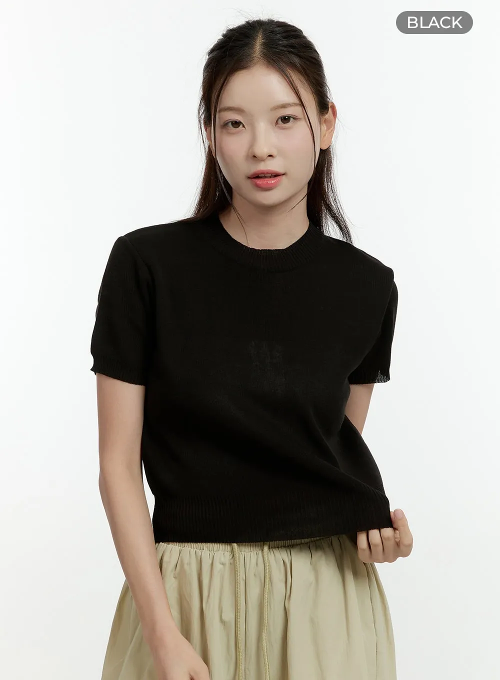 Simple Short Sleeve Crop Top OL430