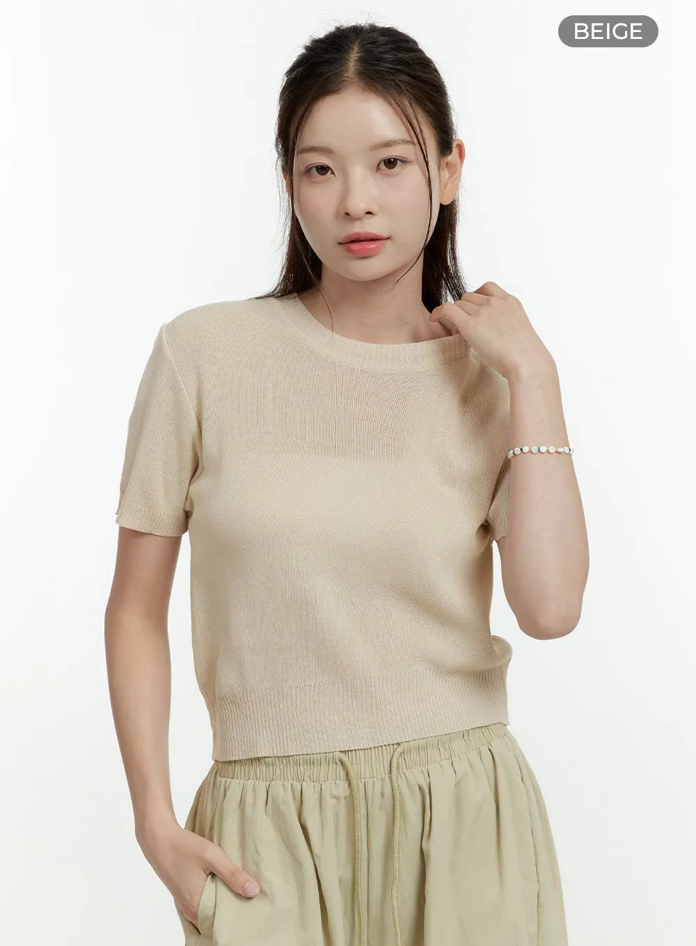 Simple Short Sleeve Crop Top OL430