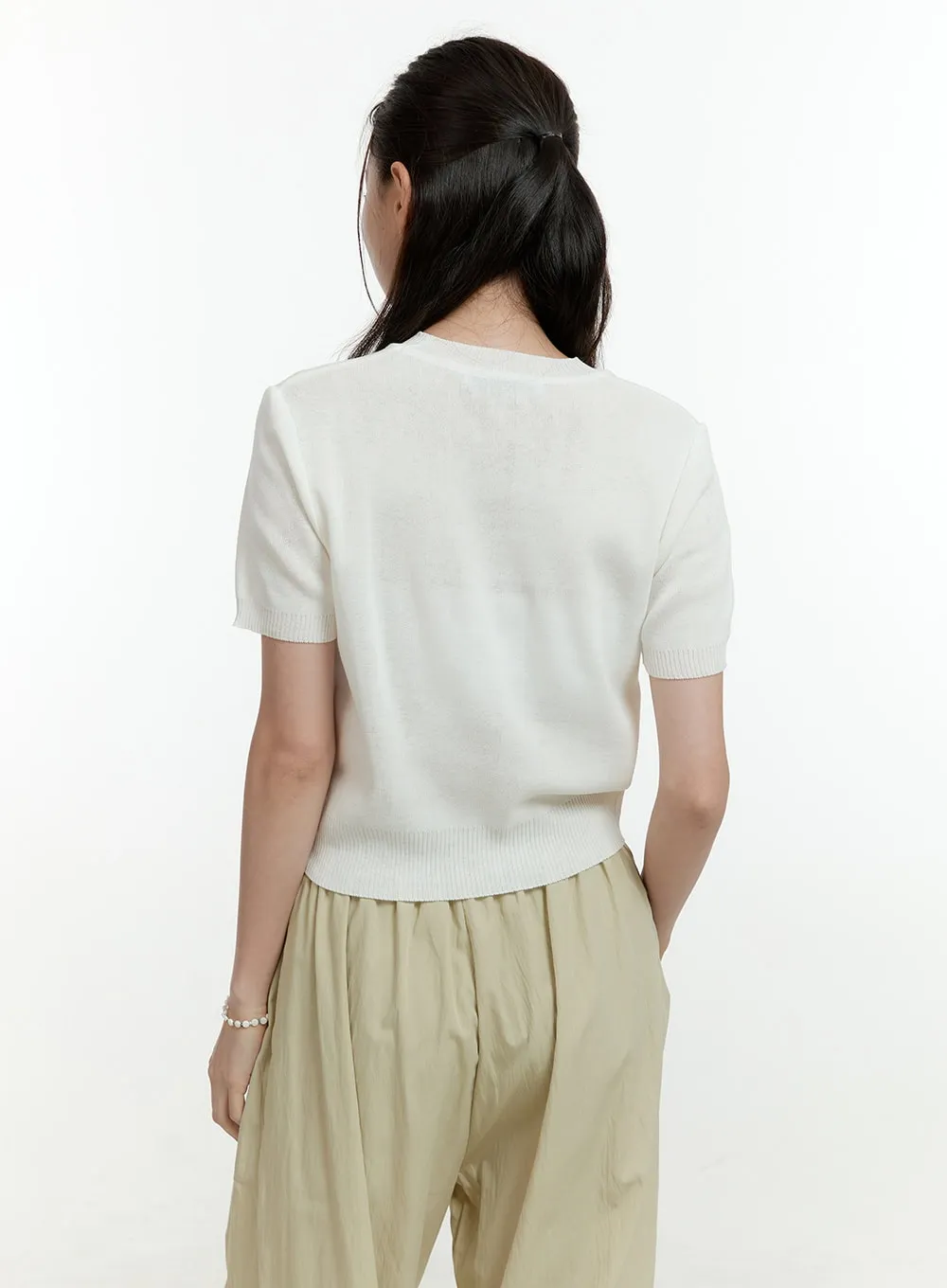 Simple Short Sleeve Crop Top OL430