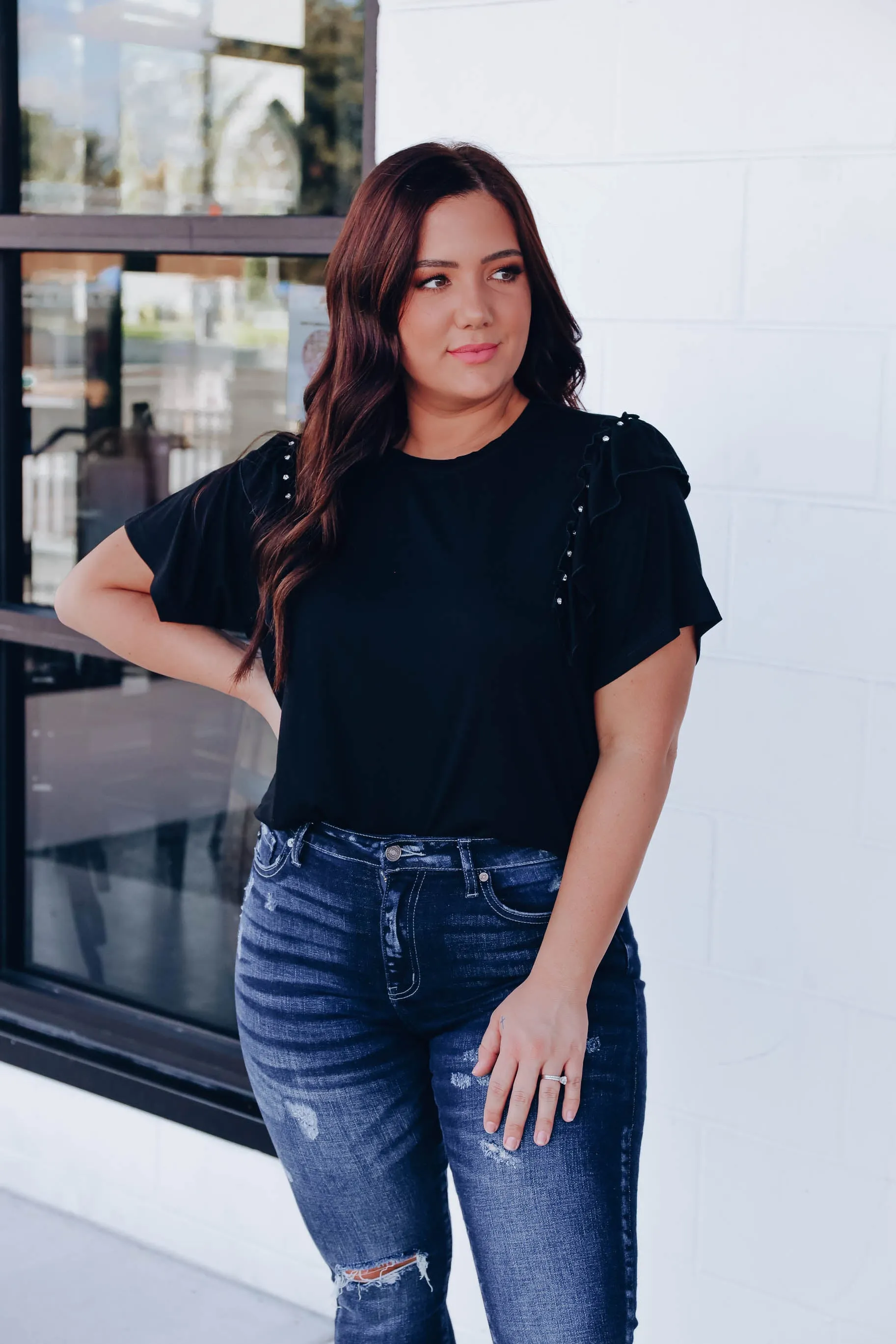 Simple Touch of Glam Top - Black