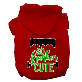 So Franken Cute Screen Print Dog Hoodie Red Xxl