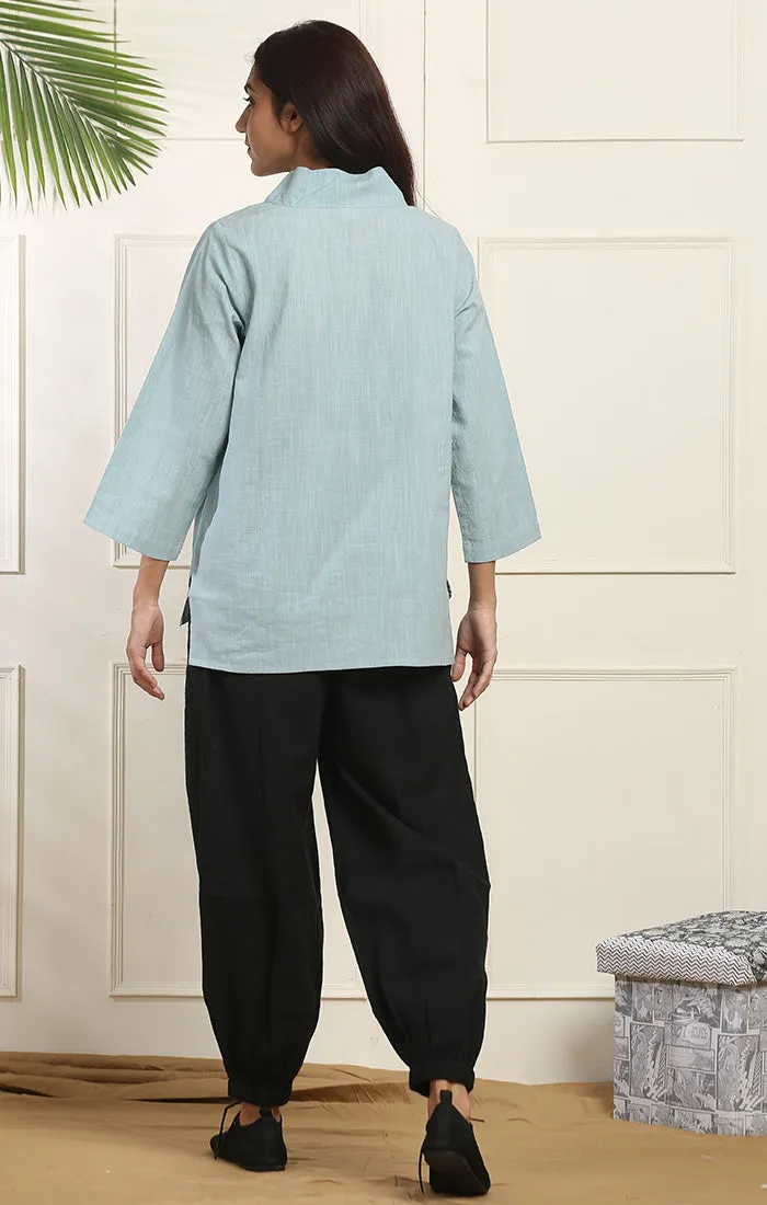 Teal or Lavender Cotton Linen Top