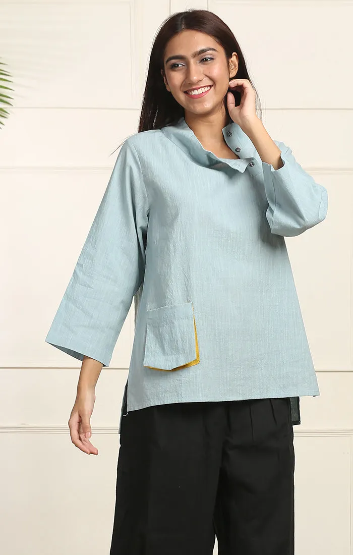 Teal or Lavender Cotton Linen Top