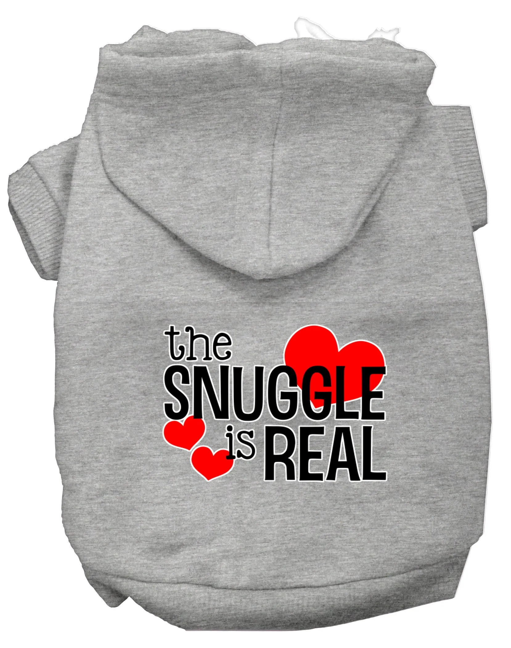 The Snuggle Is Real Screen Print Dog Hoodie Grey Xs