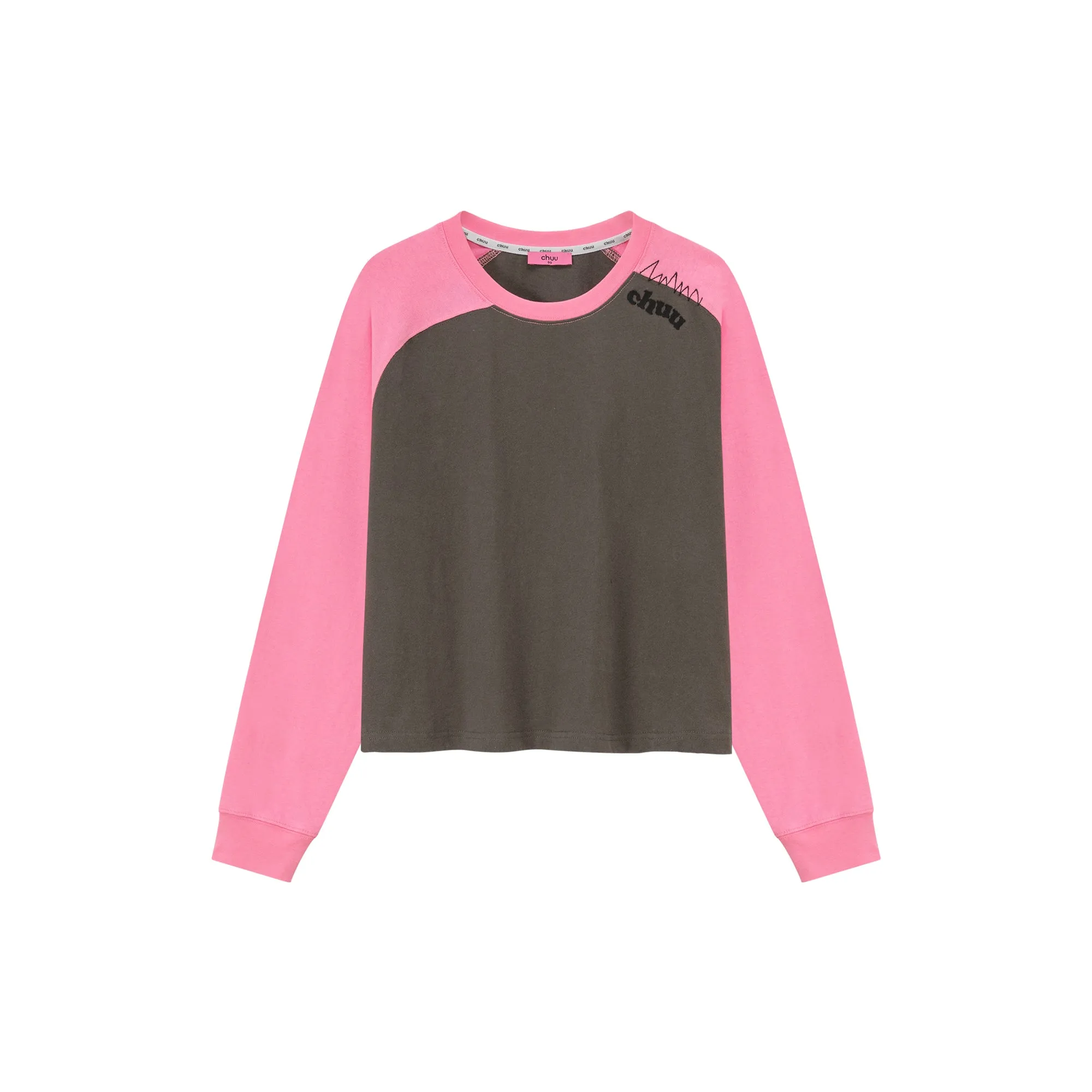 Two Toned Loose Fit Long Sleeve T-Shirt