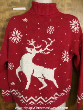 Vintage Reindeer 80s Horrible Ugly Christmas Sweater Pullover