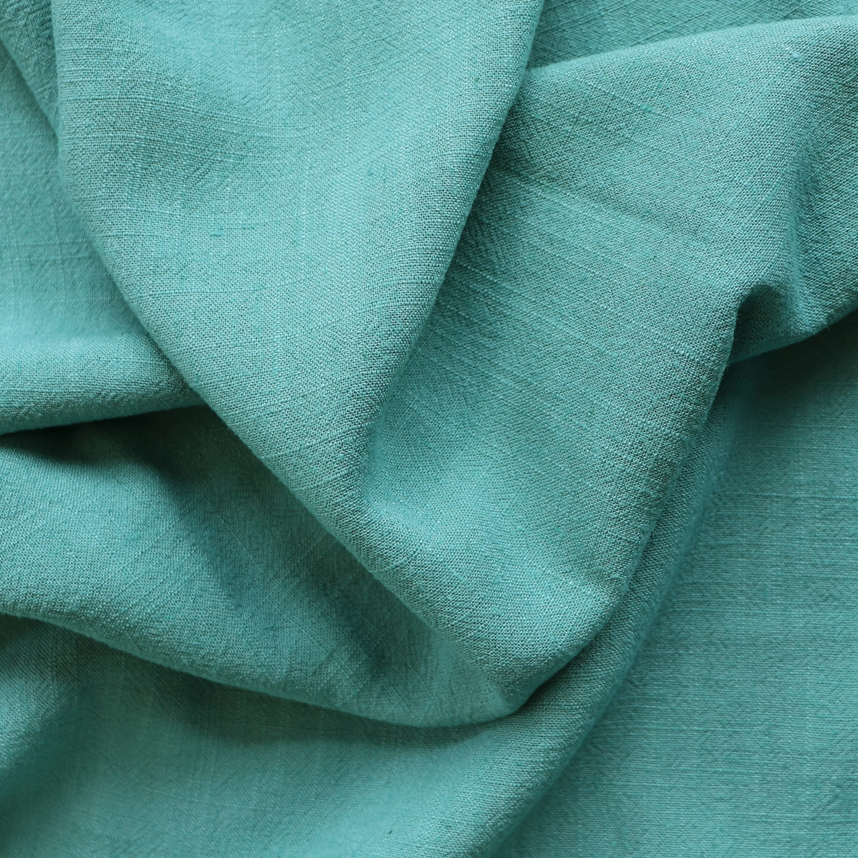 Viscose Linen Slub - Turquoise Blue