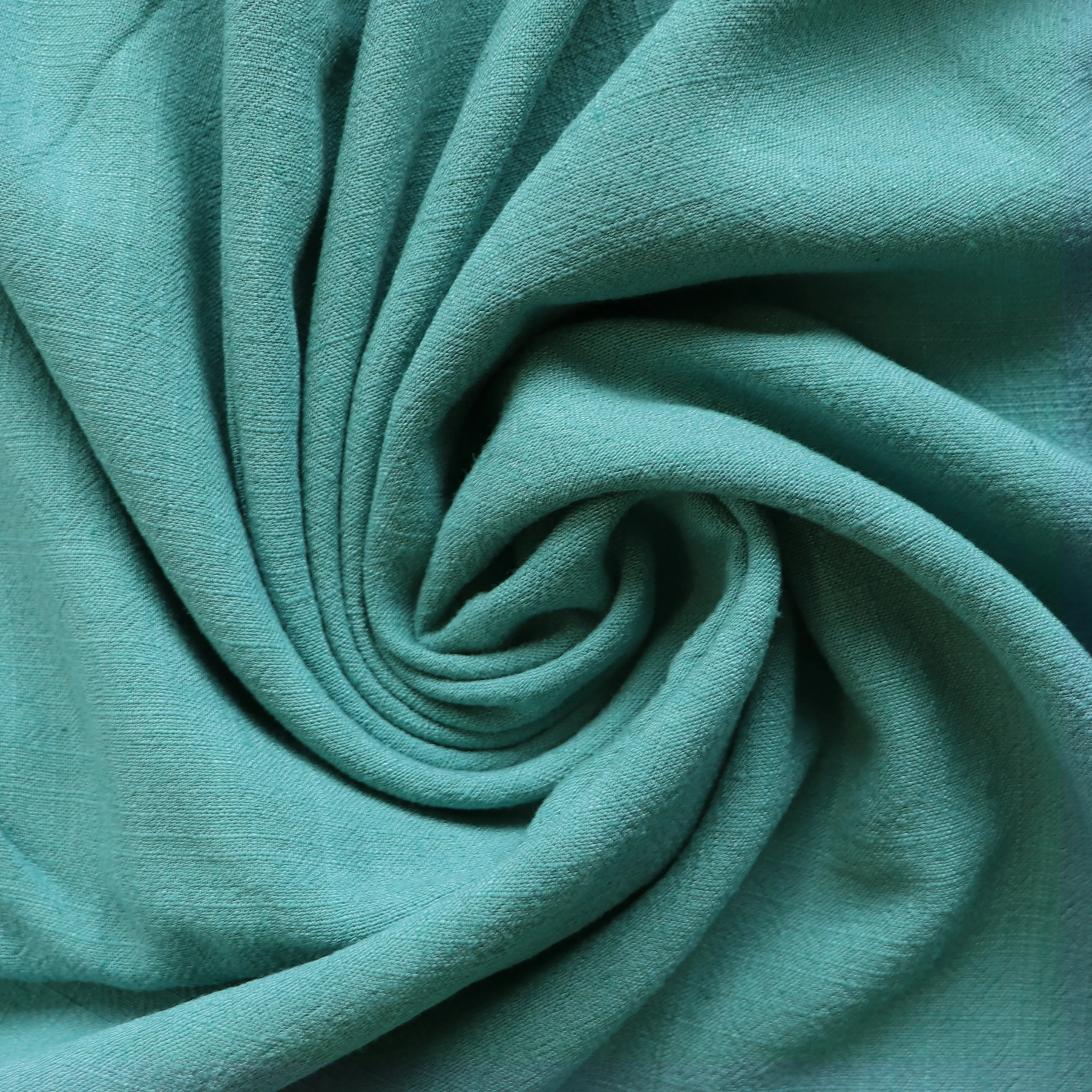 Viscose Linen Slub - Turquoise Blue