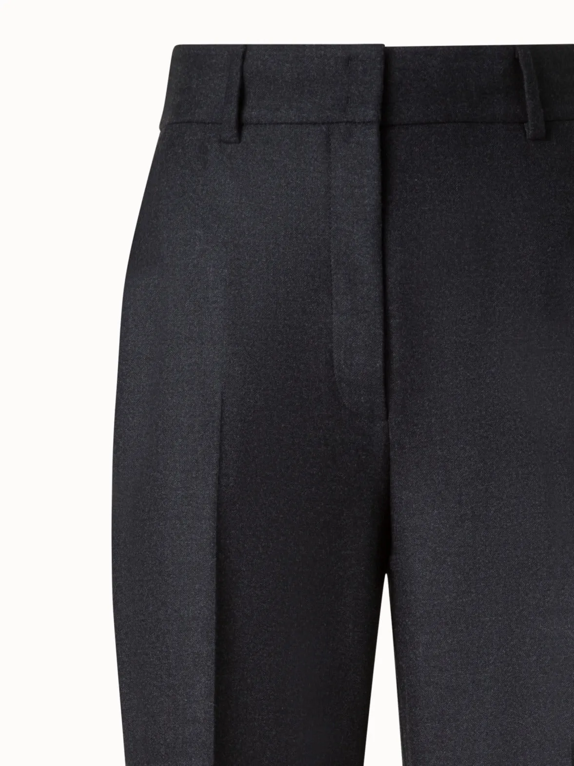 Wide Straight-Leg Pants in Wool