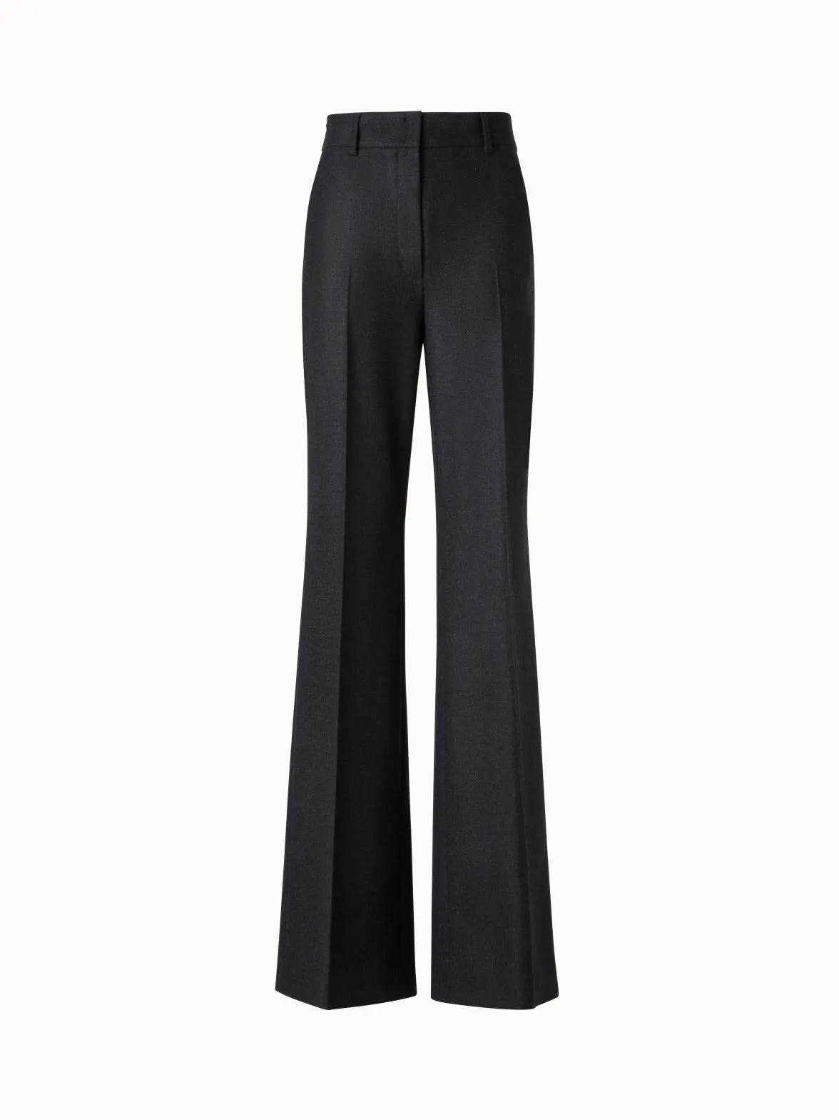 Wide Straight-Leg Pants in Wool