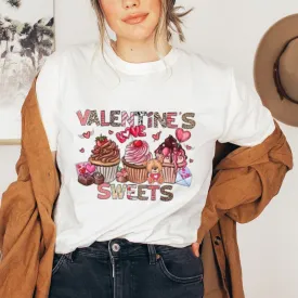 Women Happy Sweet Valentine's Day Print Graphic T-shirt