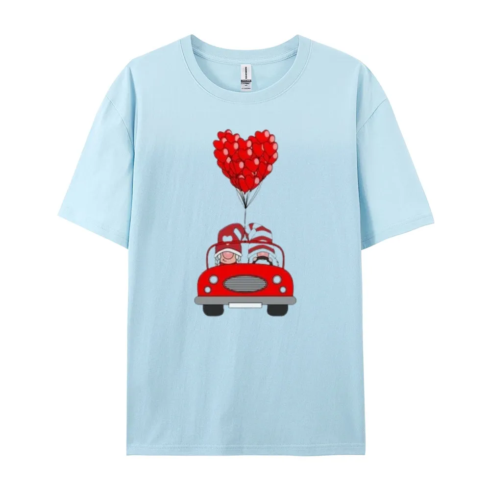 Women Love Red Heart Valentine's Day Print  Graphic T-shirt