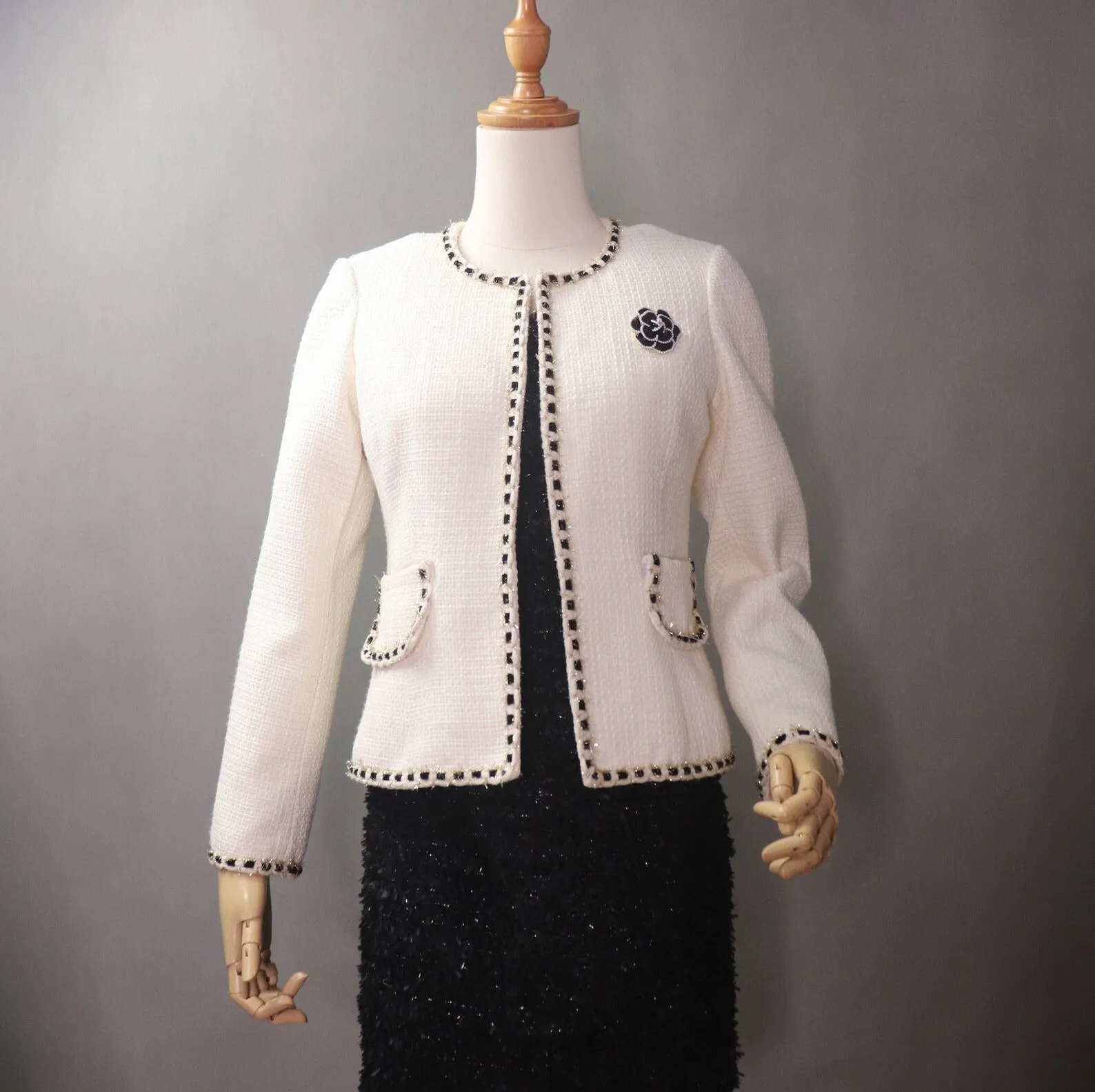 Women's CUSTOM MADE White Tweed Coat Blazer