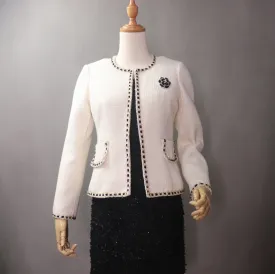 Women's CUSTOM MADE White Tweed Coat Blazer