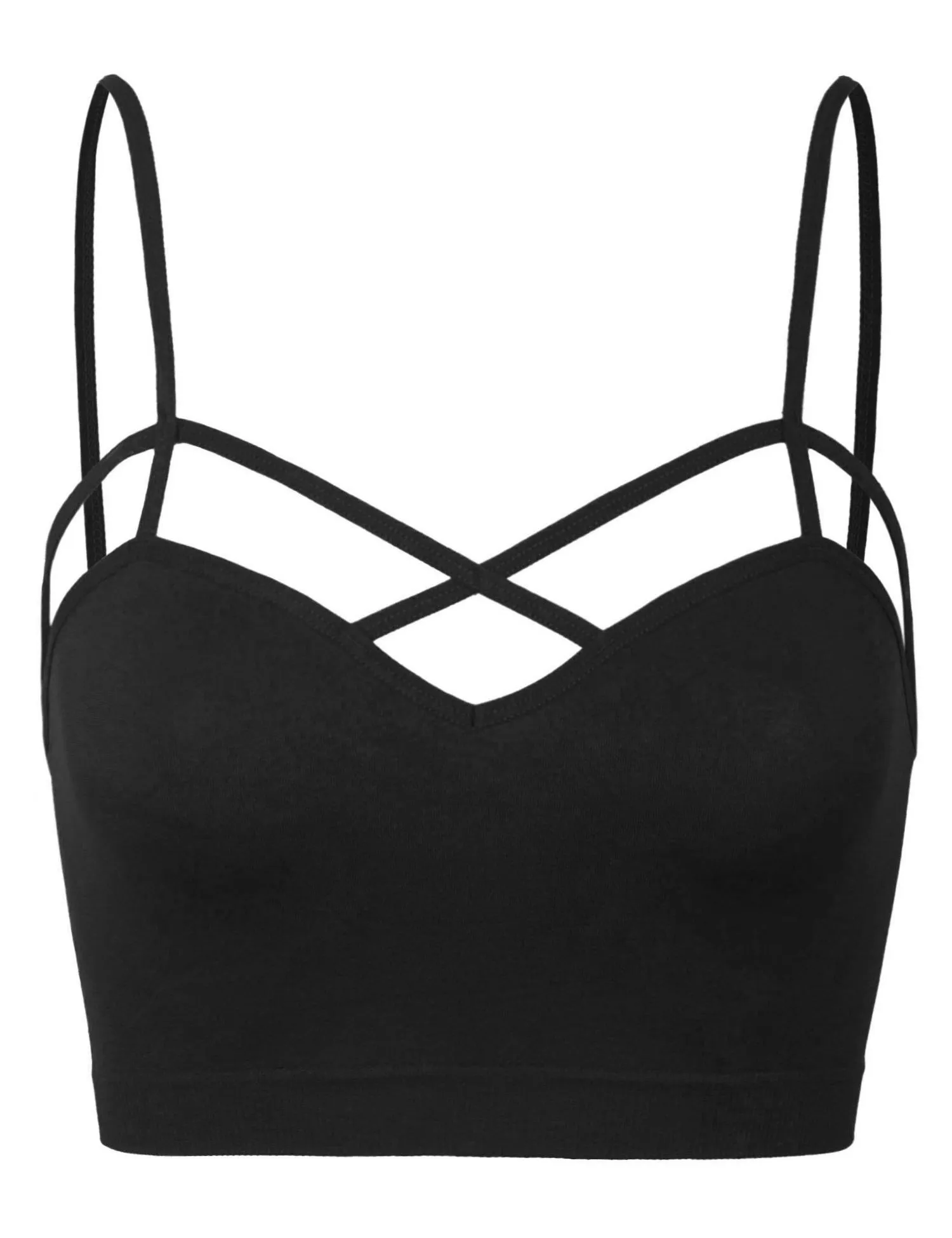 Women's Seamless Front Criss-Cross Strap Sports Bralette