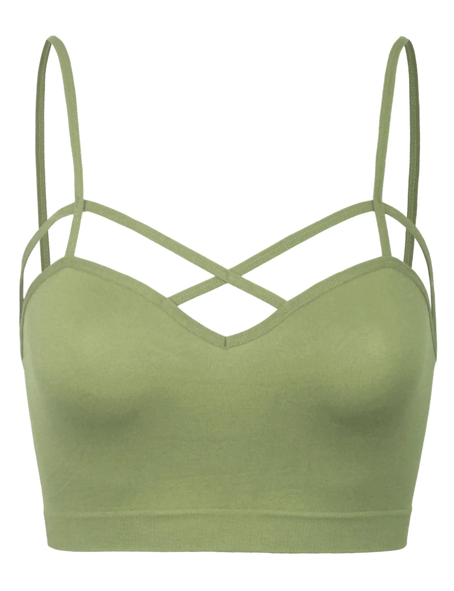 Women's Seamless Front Criss-Cross Strap Sports Bralette