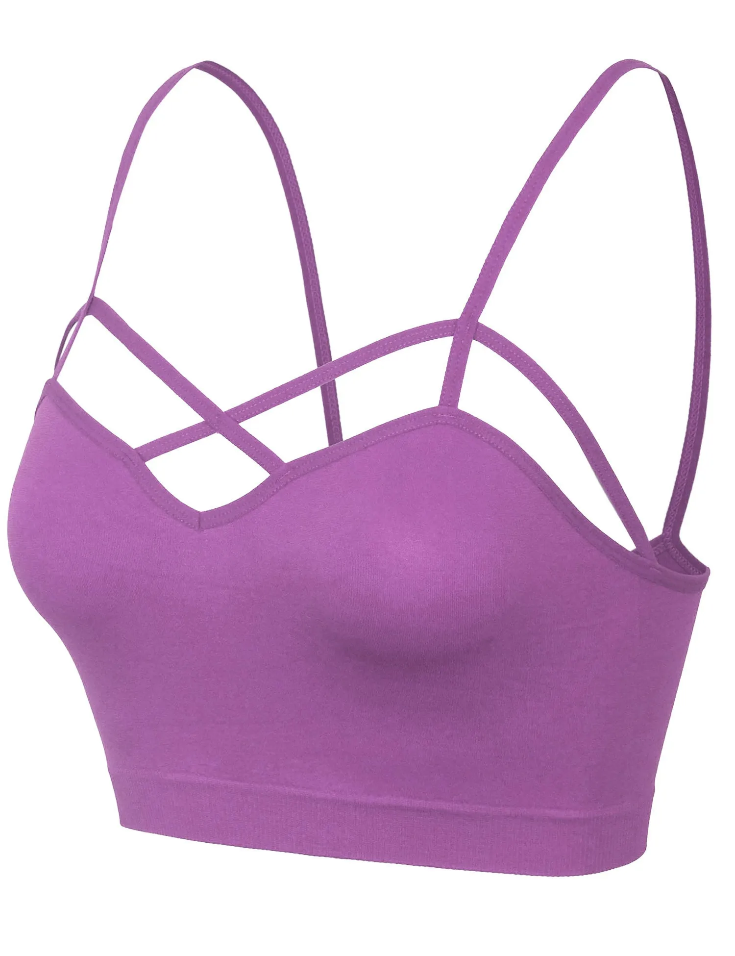 Women's Seamless Front Criss-Cross Strap Sports Bralette