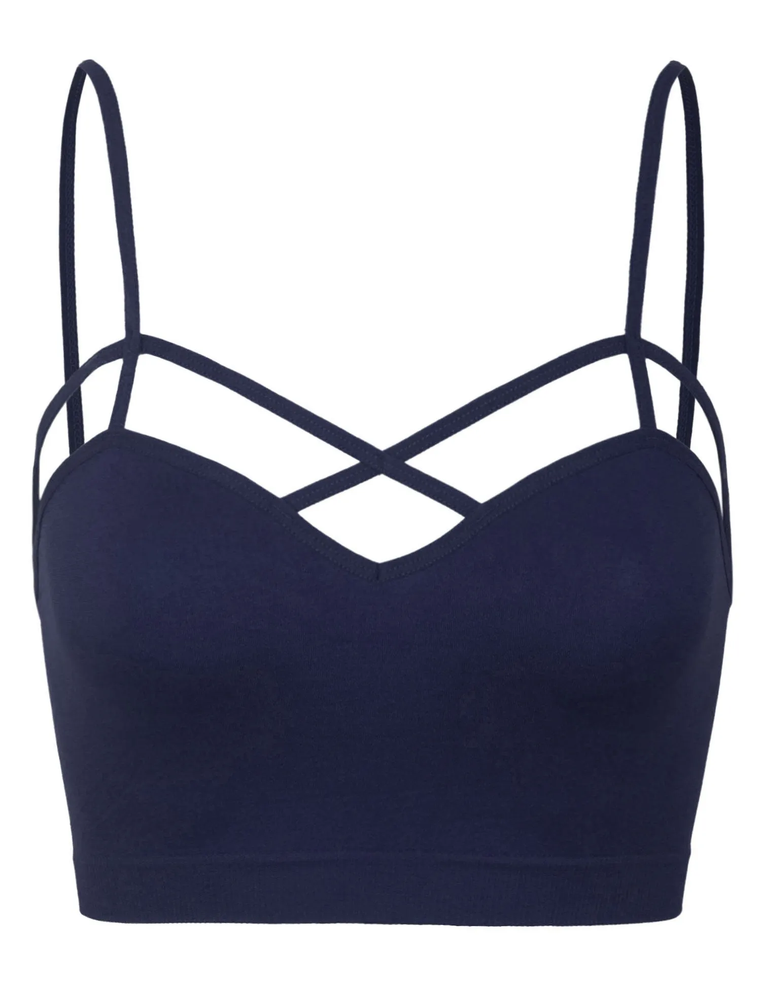 Women's Seamless Front Criss-Cross Strap Sports Bralette