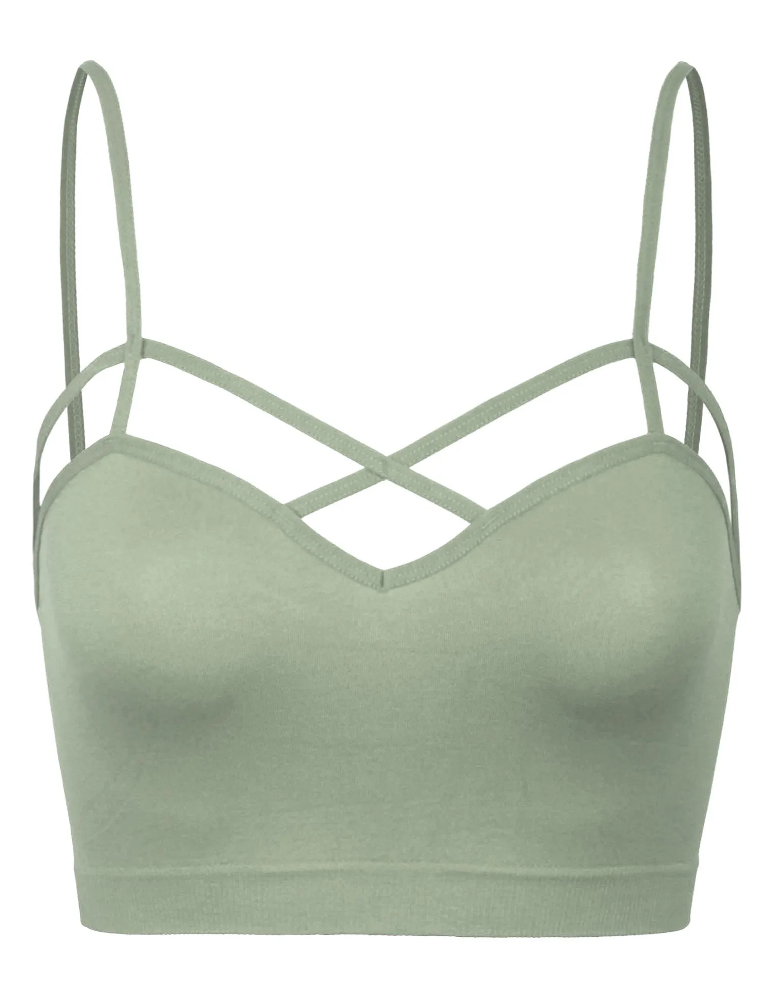 Women's Seamless Front Criss-Cross Strap Sports Bralette