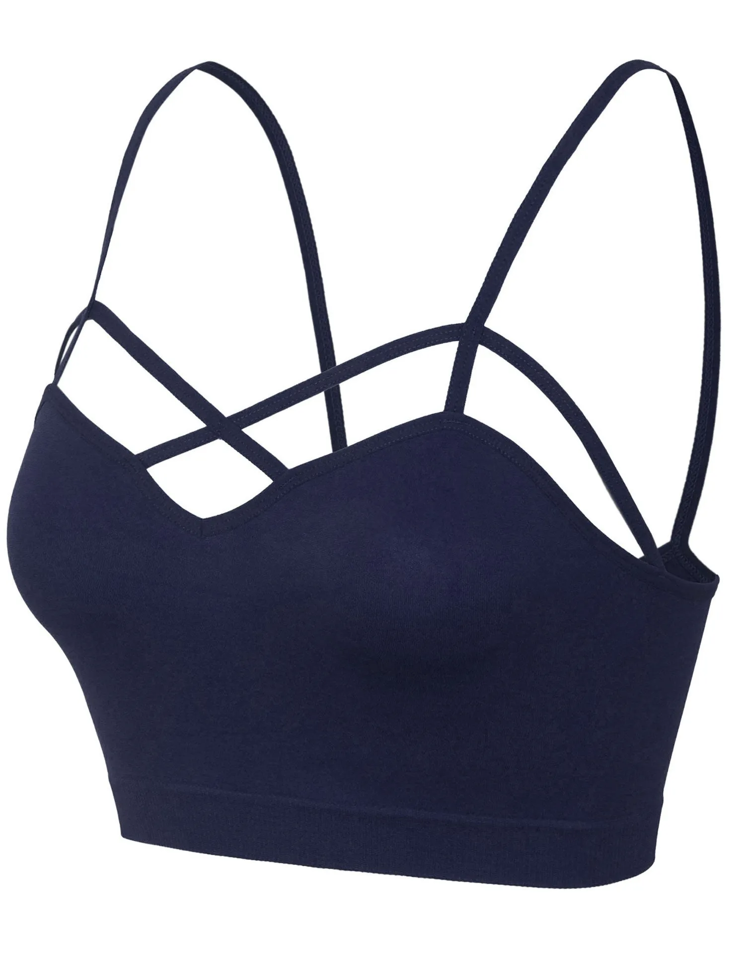 Women's Seamless Front Criss-Cross Strap Sports Bralette