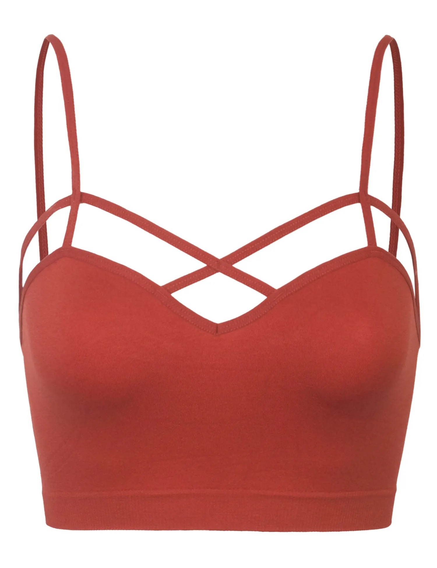 Women's Seamless Front Criss-Cross Strap Sports Bralette