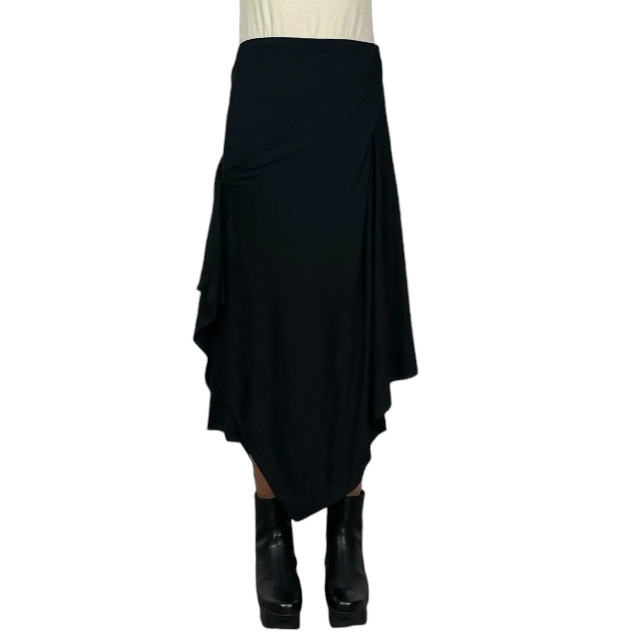 WRAPPED WOOL JERSEY SKIRT