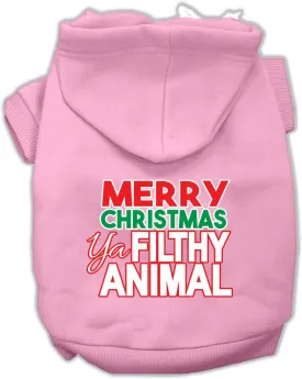 Ya Filthy Animal Screen Print Pet Hoodie Light Pink Med (12)